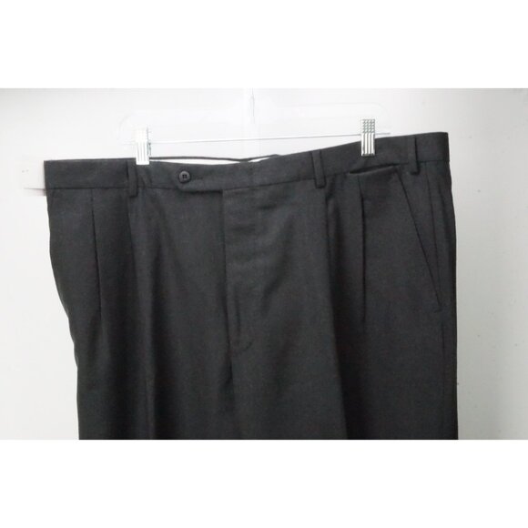 Burberry London Dark Gray Flannel Wool Dress Pants Trousers 60 EU Brand NEW